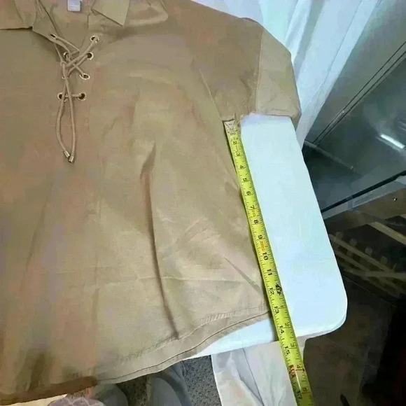 Chico's Womens Top with front string tie, Taupe (Size 4) - Picture 12 of 13